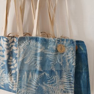 Hand Printed Cyanotype Tote Bag - "4 Bracken"
