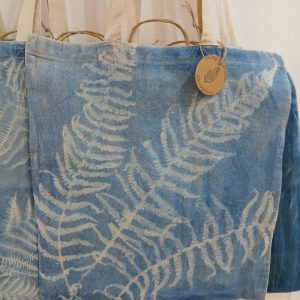 Hand Printed Cyanotype Tote Bag - "3 Ferns"