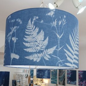 Drum Lampshade - 50cm Hand Printed Fern & Seed Head Pattern
